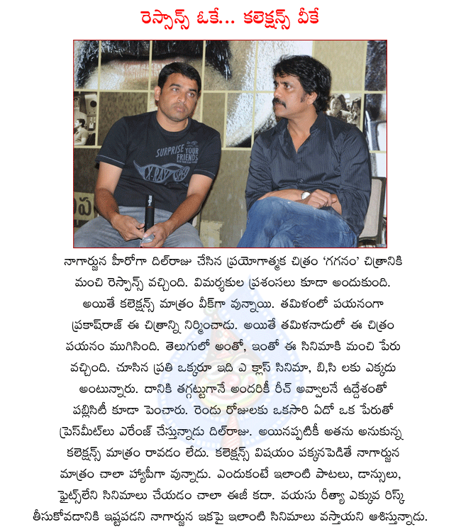 telugu movie gaganam,response ok,but collections nill to gaganam,gaganam review,gaganam stills,gaganam wallpapers,gaganam tamil version payanam flop in tamilnadu,hero nagarjuna,producer dil raju,director radhamohan  telugu movie gaganam, response ok, but collections nill to gaganam, gaganam review, gaganam stills, gaganam wallpapers, gaganam tamil version payanam flop in tamilnadu, hero nagarjuna, producer dil raju, director radhamohan